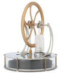 Low Temperature Stirling Engine For Coffee Mug Power, Easy Start Steam Engine Model with wooden flywheel