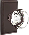 Privacy Door Set With Georgetown Crystal Knobs In Matte Black, Rectangular Rosette Finish, 2-1/8 Inch Door Prep