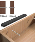 Installation diagram of Five Pack 320mm Center To Center Tilted Black Cabinet Handle Aluminum Alloy L Rectangle Pull for cabinets