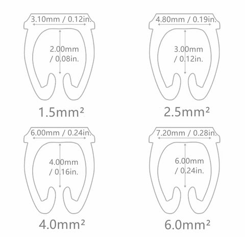 Clip-On Cable Marker Kit For 1.5 To 6.0 mm2 Cables With Color Coded Imprint 0 To 9 size diagram