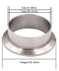 DERNORD stainless steel tri-clamp ferrule (2-inch) front view; SUS304 sanitary pipe fitting with 64mm flange