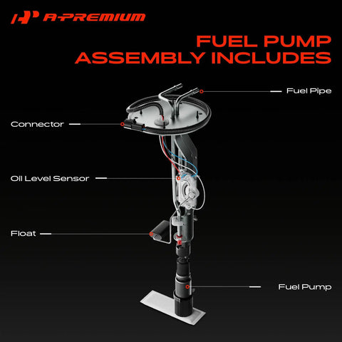 Direct Swap Electric Fuel Pump Assembly For Honda Civic And Acura Integra Drop In Match with labeled components like connector and fuel pipe.