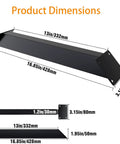 Dimensions of Beefy 45 Degree Angle Support Bracket for Outdoor Shelters and Wall Cabinets with detailed measurements.