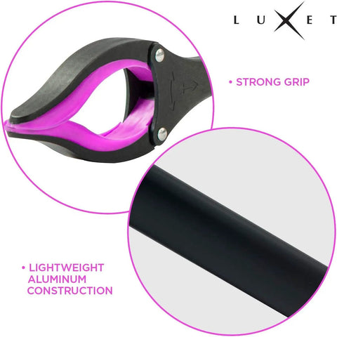 2 Pack Long Reach Reacher Tool With Foldable 19 Thirty Second Inch Tip Magnetic Claw Grabber For Easy Pick Up Lightweight Trash Picker Strong Grip Reaching Aid For Elderly Pink
