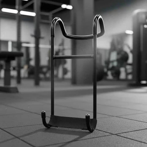 Dumbbell Hook For Pain Free Grips Non Slip Anti Fatigue Weightlifting Accessory with Solid Iron Build in gym setting.