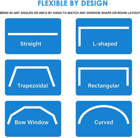 Curved Ceiling Curtain Track Bendable Mount For Curtain Rail Two Meter Length Flexible Cuttable To Fit Any Shape Perfect For curved and L-shaped layouts