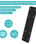 Built Like A Tank Heavy Duty I Shape Post To Beam Connectors Four Pack 10 By 3 Inch Mending Plates with black powder coat features.