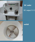 Axial Flow Hydroelectric Generator For 12-24V Systems showing DC outlet and turbine outfall