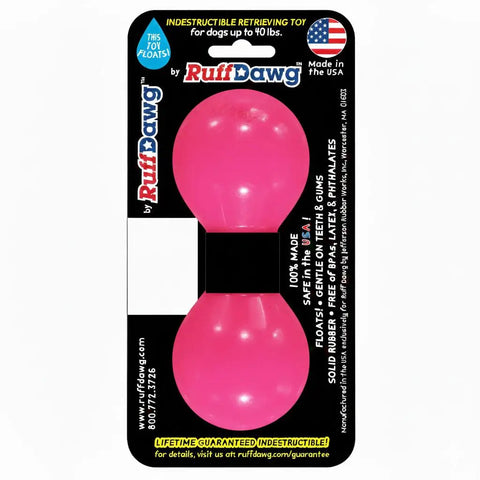 Big Dawg Barbell XL Heavy Duty Solid Rubber Dog Chew Toy For Medium To Large Dogs 40 Lbs And Up Color Variations Floats USA