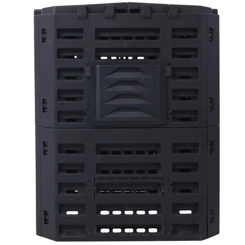 Front view of 90 Gallon Garden Compost Bin Aerated For Fast No Fuss Easy Assembly Outdoor Composting Built From Premium Recycled Plastic