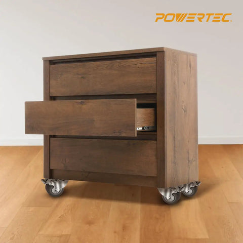 Heavy Duty 3 Inch Swivel Caster Wheels Equipped With Lock Down Dual Brakes And Roll Smooth Gray Rubber Tires For Tough Furniture Cart Dolly And Workbench Builds