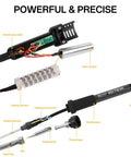 Components of 2 In 1 Hot Air Rework And Soldering Iron Station Pro Grade 700W SMD ESD Safe Kit with labeled parts