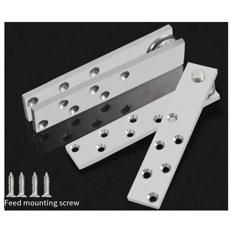 Heavy Duty 360 Degree Pivot Door Hinge Shaft Made From Super Durable Stainless Steel For Homes And Sheds Super Tough Furniture Hardware, showing silver tone shaft with screw holes.