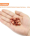 Hand holding Orange Anodized Aluminum Thumb Screws 10 Pack 6 32 Thread Computer Case Fasteners for case panels and hardware.