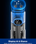 Cordless Vacuum Cleaner With 8 In 1 Versatility displaying LED screen for modes and power status