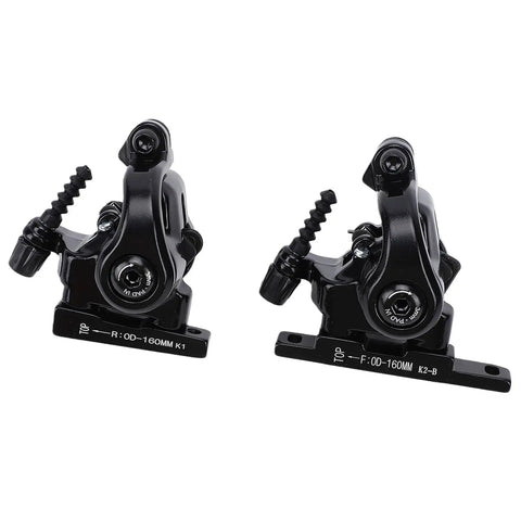 Heavy Duty Grip On Two Wheeled Rides With Dual Piston Mechanical Disc Brakes For Road And Folding Bikes Featuring Tough Aluminum Calipers and Manual Adjust