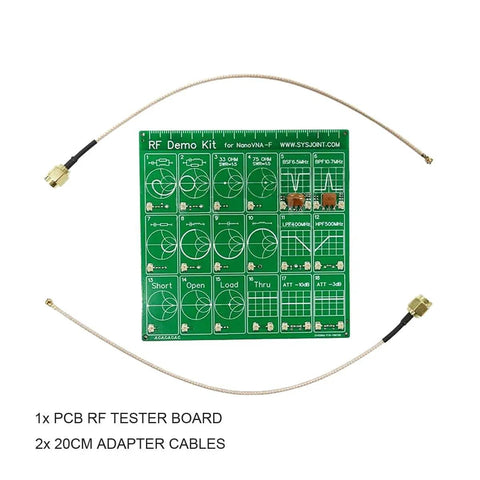 Filter Attenuator for RF Demo Kit and NanoVNA RF Tester Board Attenuator Module for NanoVNA H, shown with cables