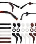 12 Pairs Silicone Eyeglasses Retainers Anti Slip Glasses Temple Holders Stay Put Stoppers For Sports And Study With Four Design Options In Black Clear And Brown