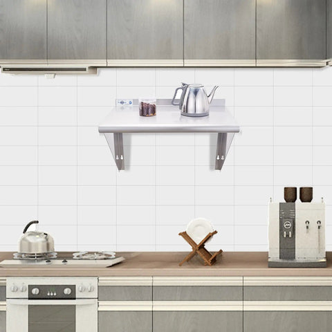 Grab A Solid NSF Certified 18 Gauge Food Grade Stainless Steel Wall Shelf 18 By 24 Inch Heavy Duty Commercial Kitchen Rack Rust Resistant And Built To Handle The Daily Grind Right Away