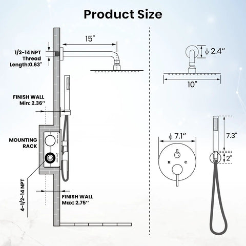 All Metal Matte Black Shower Faucet Set With Rough In Valve Trim Kit Featuring Solid Brass Core And Sus304 Stainless Steel Smooth Water Flow Clean Modern Drip Built Tough No Cap Quality Goes Hard Every Time