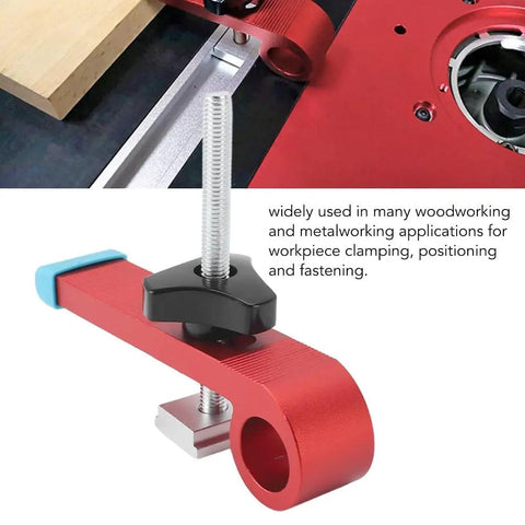 Red T Track Hold Down Clamp Kit Aluminum Alloy Woodworking Tool Easy To Install Universal Clamping System with secure pressure