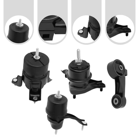 Lexus ES300 Engine Mount Kit 2002 2003 With Transmission Mount And Torque Strut Replacement 4 Piece Set For Smoother Quieter Ride And Better Vibration Control, black mounts