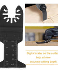 44mm High Carbon Oscillating Saw Blade Set For Plunge Cuts, showcasing blade with digital depth scale for precise cutting.