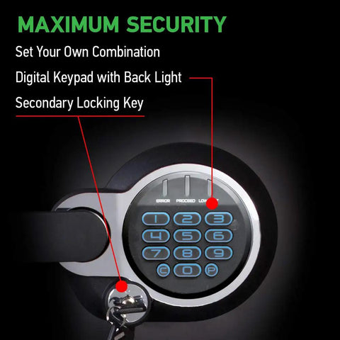Digital keypad of Waterproof And Fireproof Alloy Steel Home Safe With Quick Access, highlighting security features.