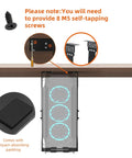 Hella Sturdy Under Desk Computer Mount Gonna Lock Your Main Rig Tight showing M5 screw installation under a desk with impact-absorbing padding.