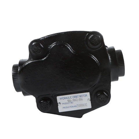 Black Drop-In Hydraulic Motor Replacement For Eaton Char-Lynn 2000 Series Gerotor with label showing model 104-1062-006.