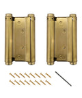 Brass Finish Double Action Spring Hinges 4 Inch Stainless Steel Self Closing For Cafe And Saloon Doors Swing Both Ways 2 Pack