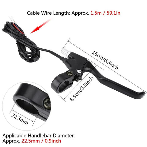 Left And Right Electric Motorcycle Brake Lever Set Aluminum Alloy 2 Wires Universal Clutch Handle Perch Replacement Black