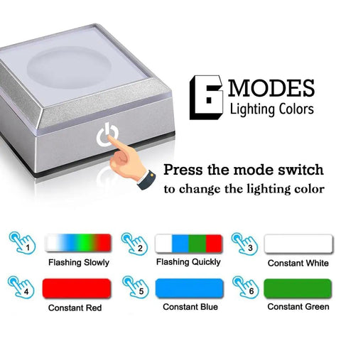 Turn Up Display Vibes With This Rounded Led Base Designed For 3D Laser Crystal Engravings Six Quick Color Cycling Modes And A Smooth Gliding Touch Switch That Hits Different