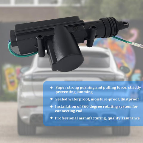 Universal 4 Pack Car Door Lock Actuators 12V 2 Wire High Power Central Locking System Kit shown with car background