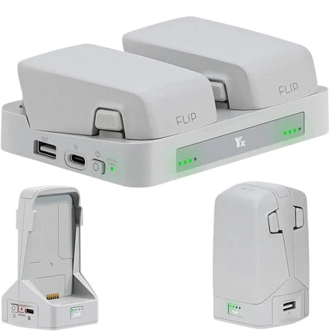 Dual Slot Drone Charging Hub For Two Way Charging And Power Bank Compatible Dual Battery Station, showing two battery slots.