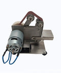 Mini Electric Belt Grinder Machine Sharpener And Polisher Tool Ideal For Metalworking Projects compact design with motor.