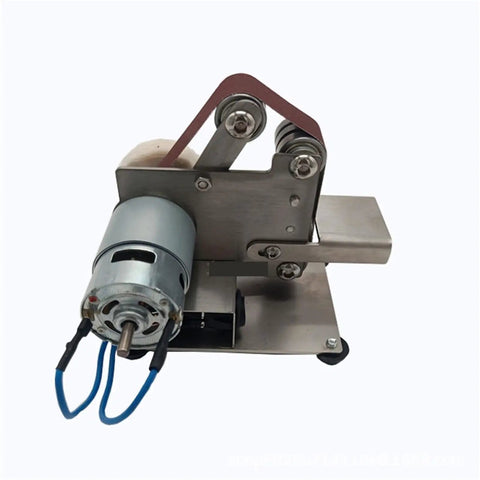Mini Electric Belt Grinder Machine Sharpener And Polisher Tool Ideal For Metalworking Projects compact design with motor.