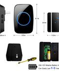 Wireless Door Chime Kit With Sensor Plug In Receiver Easy No Wiring Setup No Fuss Long Range Door Alarm System Up To 1000 Feet Instant Door Open Alerts For Home Office Or Apartment, black receiver and sensor, 3.7 in