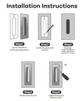 Installation instructions for Matte Black Pocket Door Hardware Set With Two Recessed Flush Finger Pulls And One Edge Pull Stainless Steel 304 Finish.