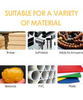Image showing suitable materials for Top-Notch Extra Long High Speed Steel Drill Bit Set for Woodworking, including timber and soft metal.