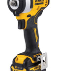 12V Max 3/8 Inch Cordless Impact Wrench Kit with brushless motor and lithium-ion battery for quick automotive tasks.