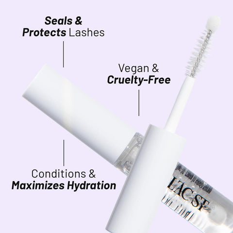 Eternal Bond Black Lash Glue With Crystal Coat Sealant For All Day Lash Wear featuring applicator and product packaging.