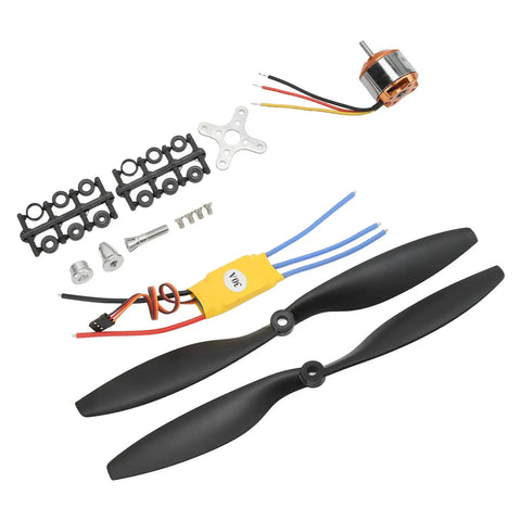 930KV Brushless Outrunner Motor With 30A ESC And 1045R Prop Kit components for DIY RC aircraft multicopters