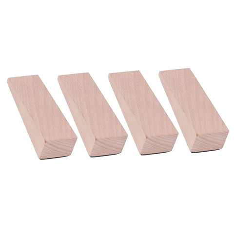 Four Pack Wooden Door Stops With Non Slip Wedge Grip For Home And Office Use Durable Heavy Traffic Classrooms Entryways Keeps Doors From Slamming Everyday