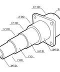 Two And A Half Inch To One Inch Rubber Vacuum Hose Adapter For Dust Collection Systems diagram showing different connection sizes