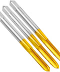 Three Style 12-24 UNC Thread Tap Set Right Hand HSS Tap Kit For Metalworking, Taper Plug Bottom Styles close-up view