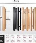 Slick H Shape Push Pull Door Handle For Sliding Doors And Wood Gates, various lengths, solid wood and metal materials, multiple sizes