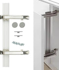 Heavy Duty Cabinet Door Hinges For Smooth Lateral Swing Built Tough Furniture Hardware showing steel brackets and installation parts.