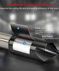 Close-up of M35 Cobalt TiAlN Coated Countersink Drill Bit showing advanced coating structure for heavy duty jobs.