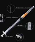 1ml Syringe With 25G 1Inch Needle In Blister Pack, Individually Sealed, Precise Dosing, Clear Large Graduation, Easy One Hand Plunger
